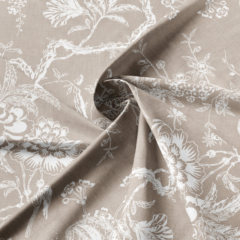 Elwood Natural Cotton Pinch Pleat Drapery Panel Set of 2, 20" W  x 120" L