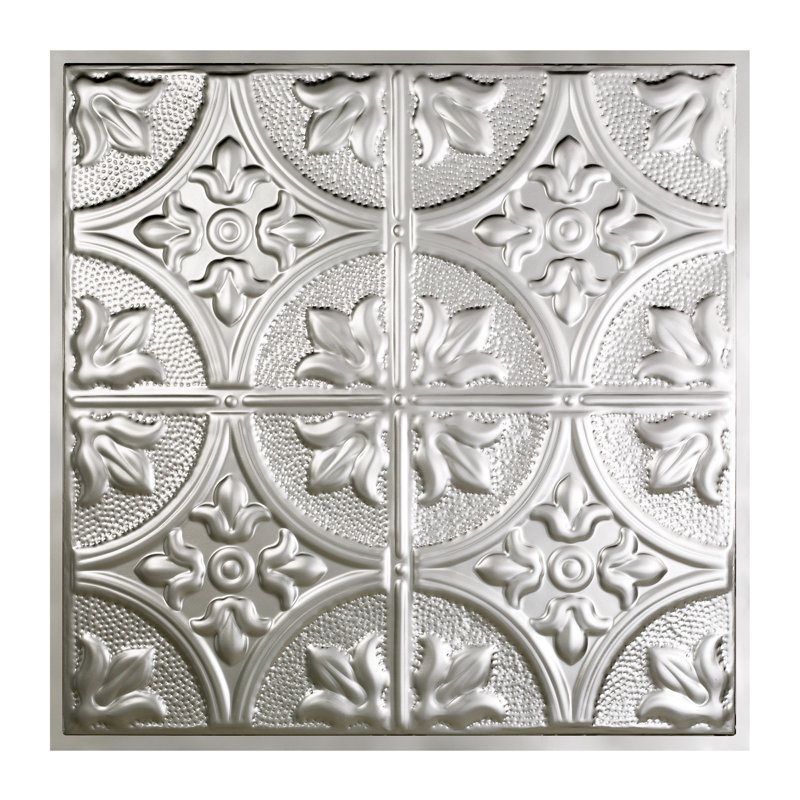Dalle de plafond Great Lakes Tin Jamestown 2 pi x 2 pi (paquet de 5), Argent