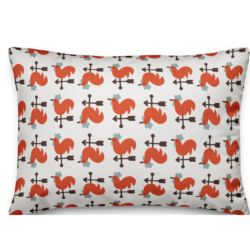 Coussin Rooster, Rouge / Gris / Noir
