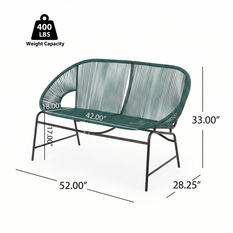 Outdoor Hammock Weave Loveseat, Teal