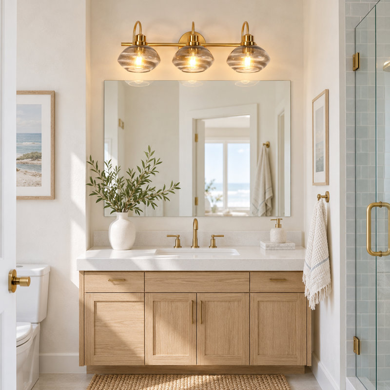 Allicia 3-Light Dimmable Smoky Glass Vanity Light
