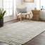 Tapis beige / gris à motif géométrique tissé à plat Anelisse-1539991250