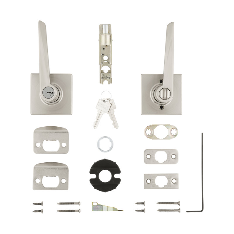 Levier de porte à clé Tristan avec rosette Tristan et SmartKey, Nickel satiné