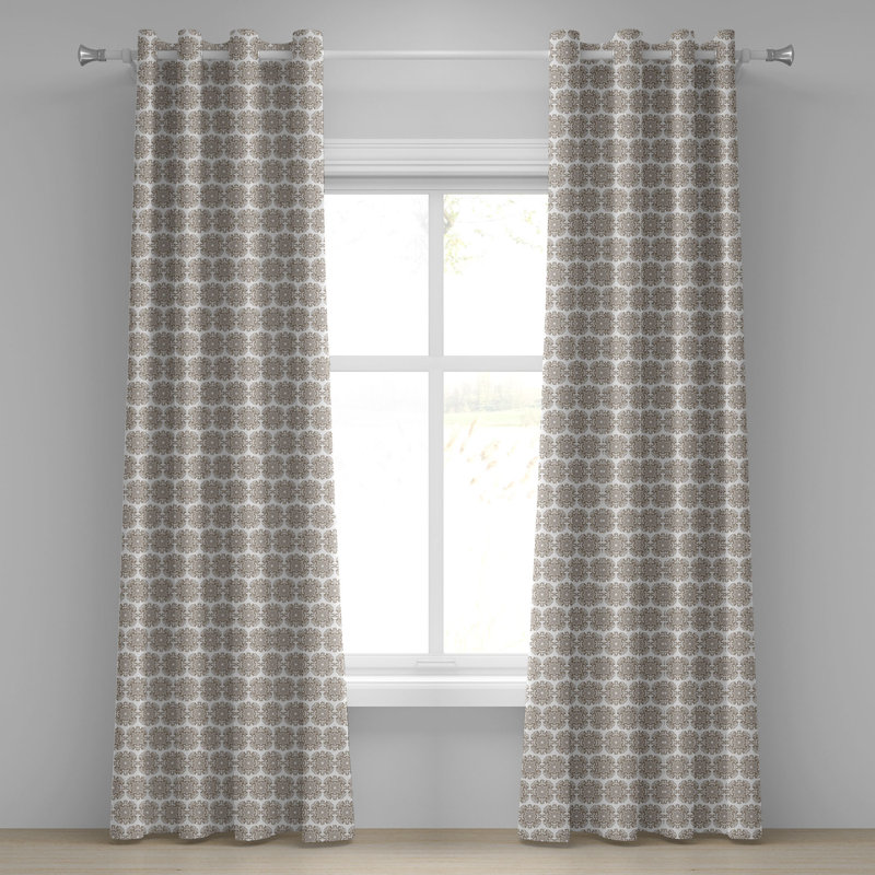 Rideau décoratif à 2 panneaux avec œillets Dakota Fields, 50 po, blanc taupe, L 50 po x L 108 po