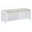 Retro Distressed Shutter Shoe Bench with Storage & Cushioned Seat | Entryway & Living Room Organizer-1551397451