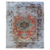 Erased One-of-a-Kind 8'2" x 10' Area Rug in Red/Ivory/Black