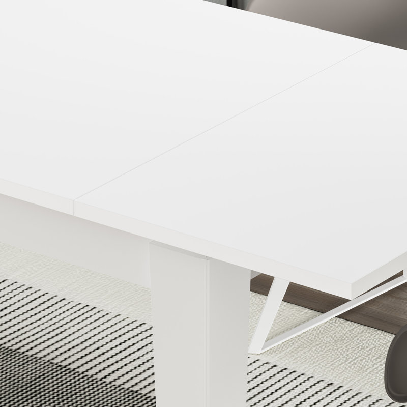 Tolmen Rectangular Extendable Dining Table - 120 to 170 cm, 75cm H x 170cm L x 80cm D, White