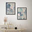 Rose lotus sur fond bleu vert, impression encadrée, affiches, petit art mural-104788323-104788325
