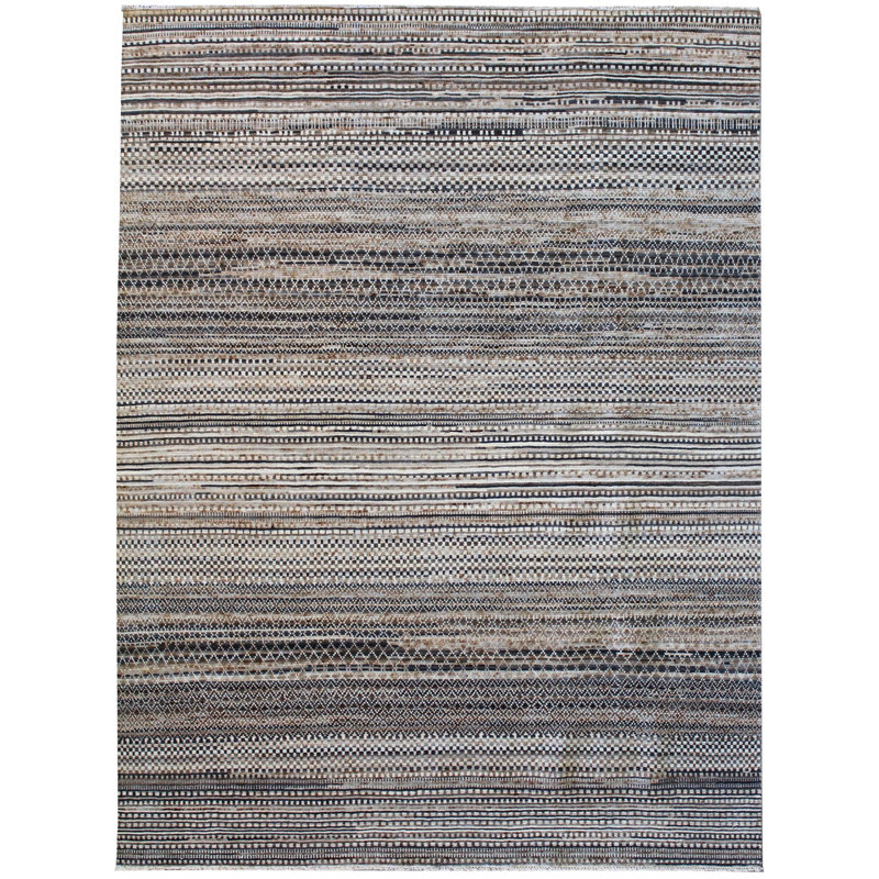 Tapis gris / brun 7 pi 9 po x 10 pi 3 po Fair Isle One-of-a-Kind