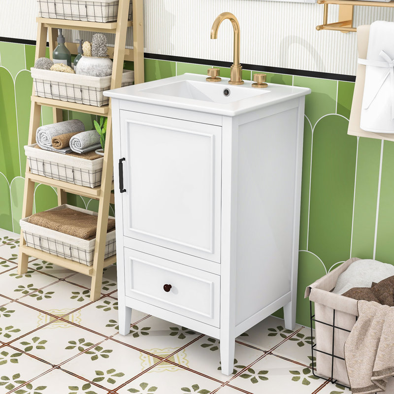 Space-Saving 20-Inch Bathroom Vanity with Sink, White