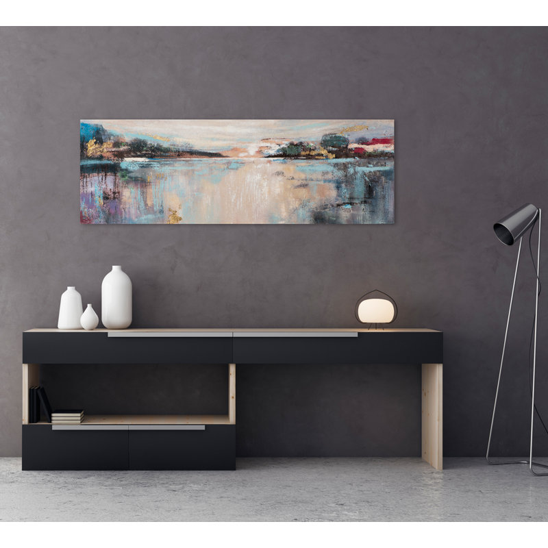 Abstract Lake View - Wrapped Canvas Painting