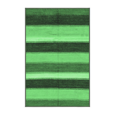 Tapis abstrait vert émeraude lavable à la machine 227