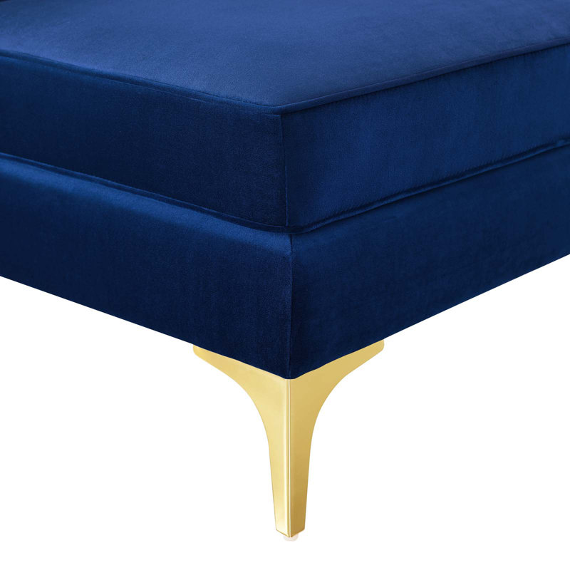 Causeuse en velours Triumph Channel, Velours bleu marine