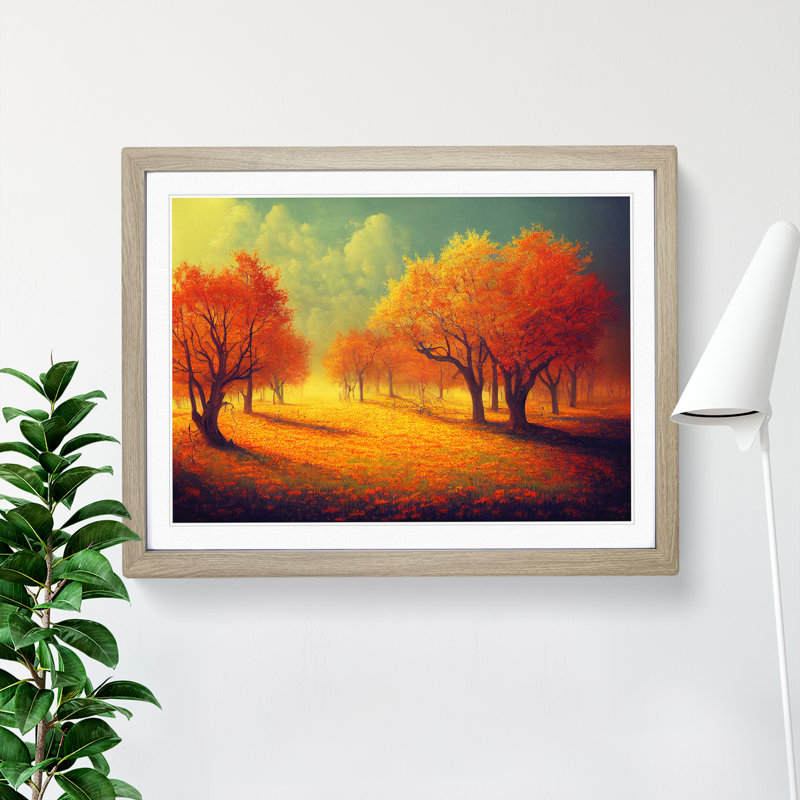The Ultimate Autumn Forest 1 Piece Single Picture Frame Wall Art, 25cm H x 34cm W x 2cm D, Oak Framed