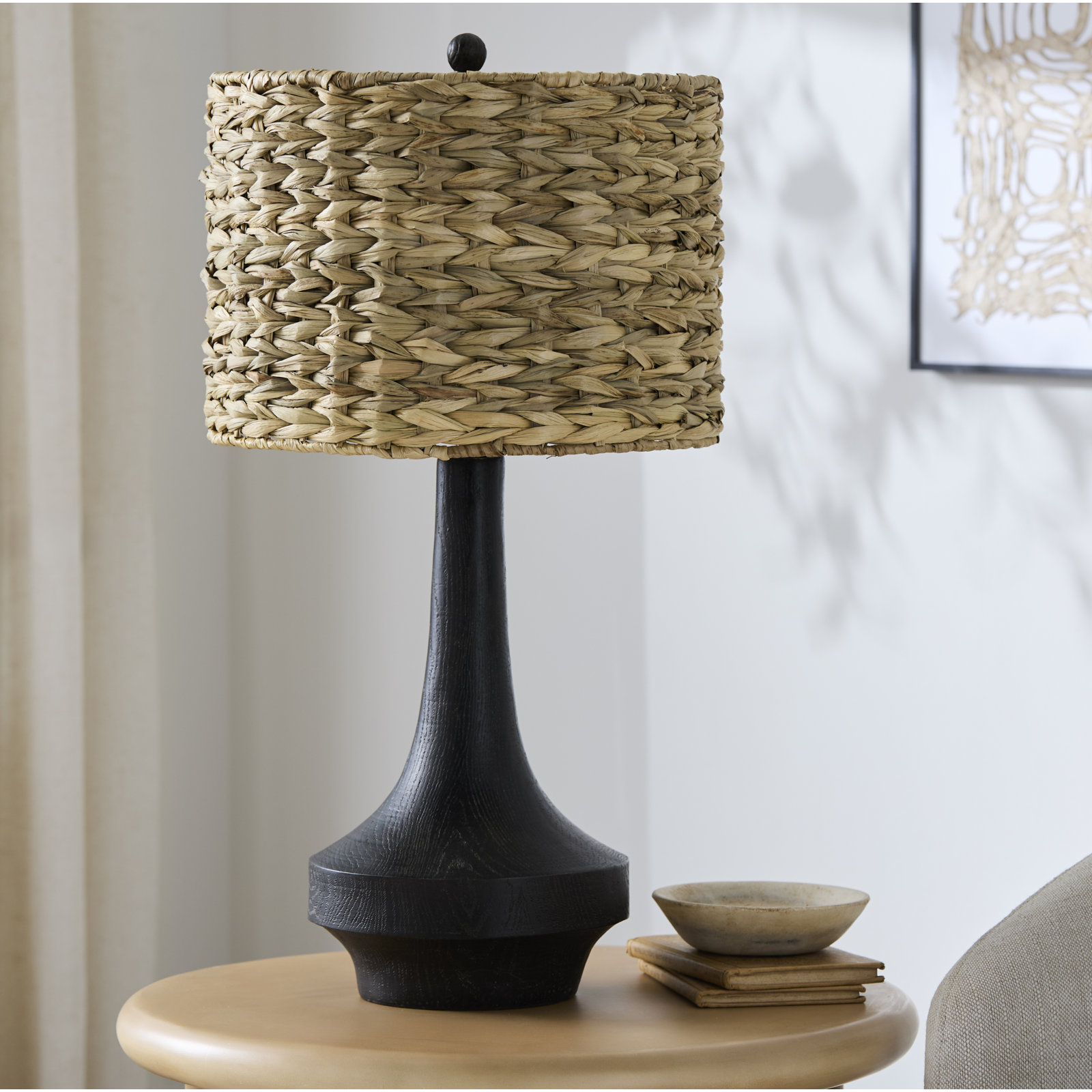 Claudette Resin Table Lamp, Black