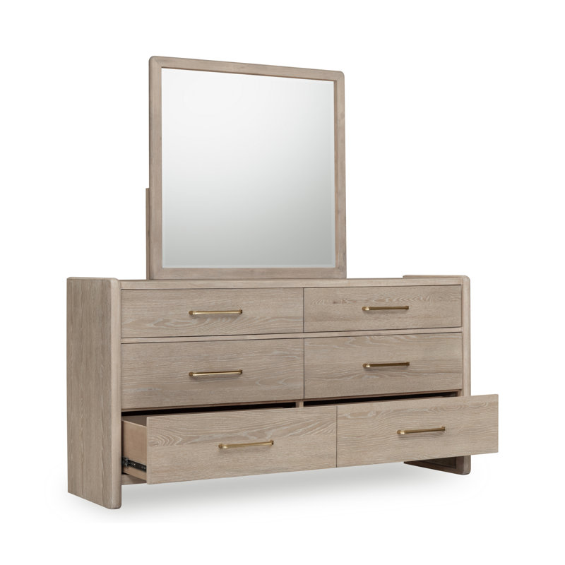 Commode six tiroirs en bois de chêne chai