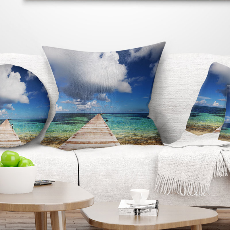 Oreiller long pilier en serene maldives, 16 po x 1 po, Coussin décoratif