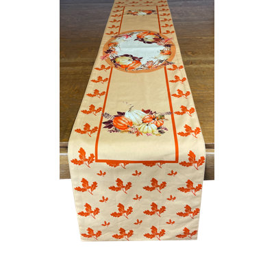 Ascenzo Rectangular Floral Fall Cotton Table Runner
