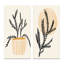 «Dark Silhouettes of Plants on Cream III», ensemble de 2 peintures-229286792-229286795