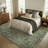 Watte Vintage Floral Border Olive Washable Area Rug with Non-Slip Backing for Living Room & Bedroom-450793478