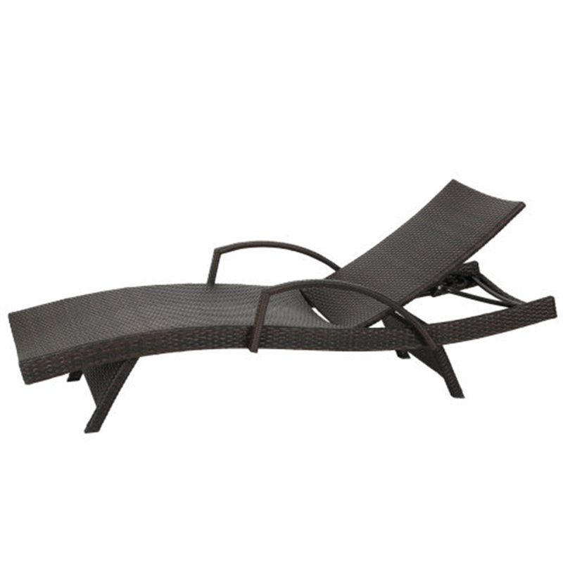 Chaise longue en osier avec accoudoirs Salem
