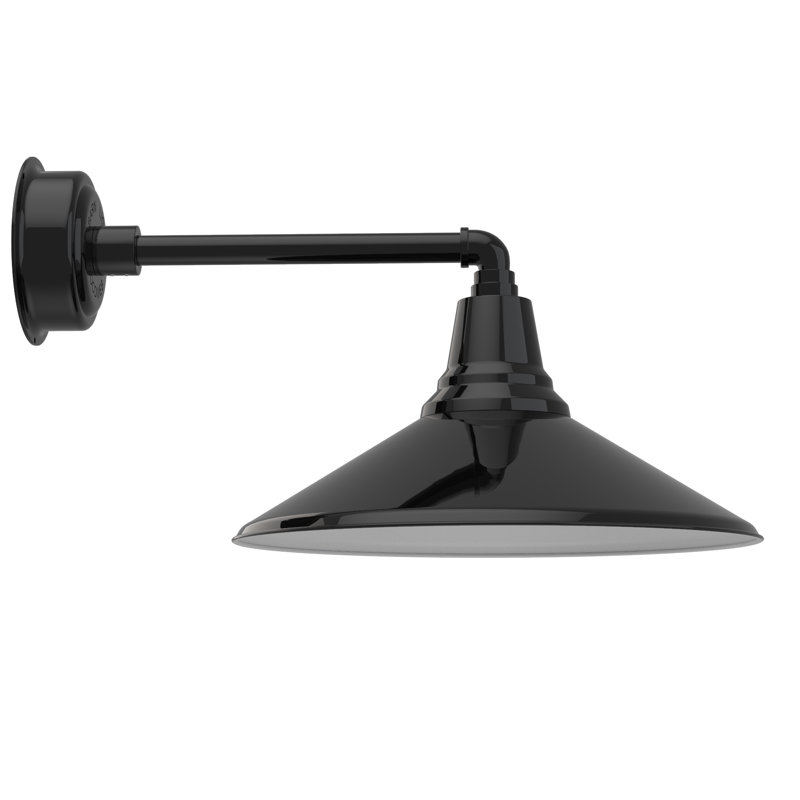 Luminaire de grange d’extérieur, H 10,97 po x l 18 po x P 25,5 po, Noir