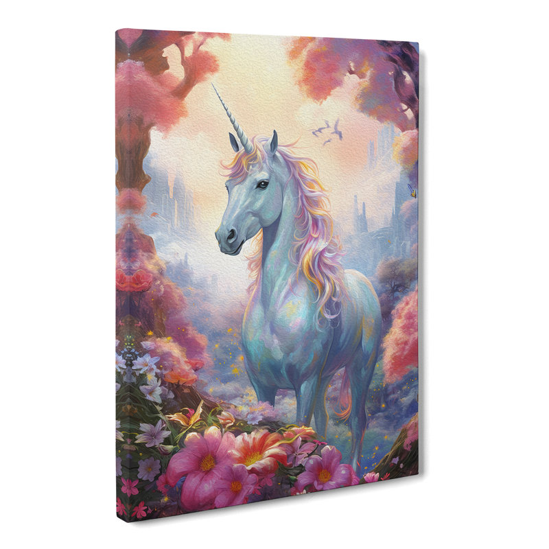 Unicorn Tachisme - No Frame Print, 76cm H x 50cm W x 3cm D