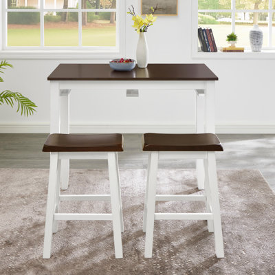 Ensemble de table de bar 3 pièces avec 2 tabourets - Conception compacte
