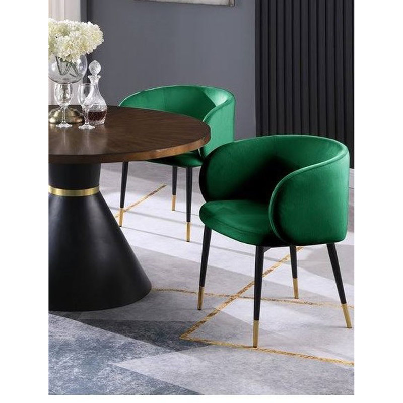 Joelan 18" H Velvet Upholstered Side Chair, Green