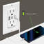 Réceptacle TR 15 ampères à 3 ports USB Type C / A 5,8 A TopGreener, blanc (paquet de 3)
