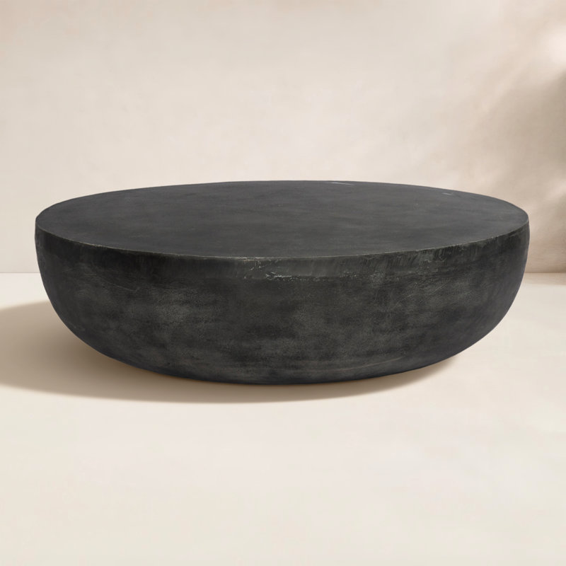 Eponine Round Metal Outdoor Coffee Table , 48'' in. W 48'' in. D, Aged Gray
