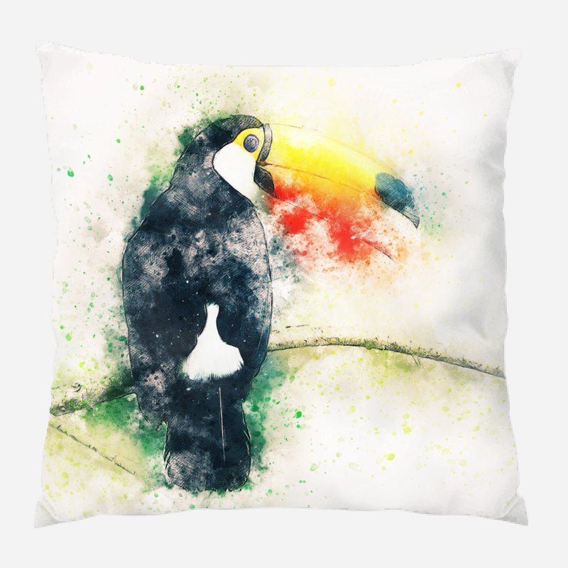 Coussin toucan Brandon, Microsuède, Intérieur