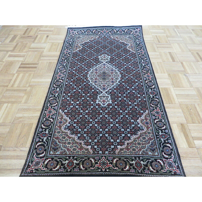 Tapis brun noué à la main de conception unique 2 pi 8 po x 4 pi 11 po Harrogate