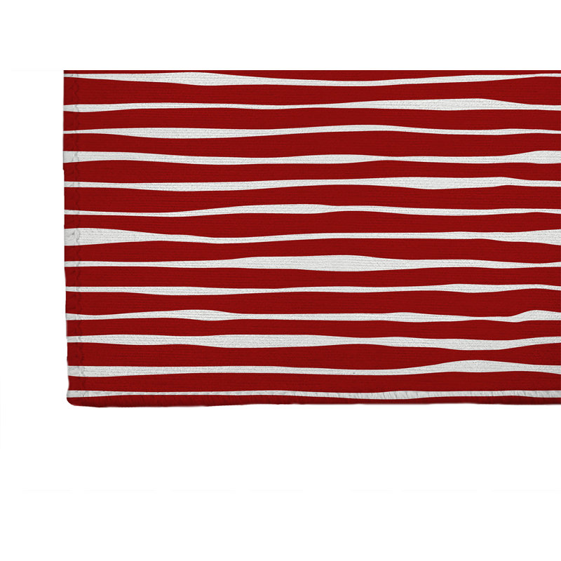 Tapis de cuisine Sploog, Rectangle 5' x 7', Cranberry Red Striped