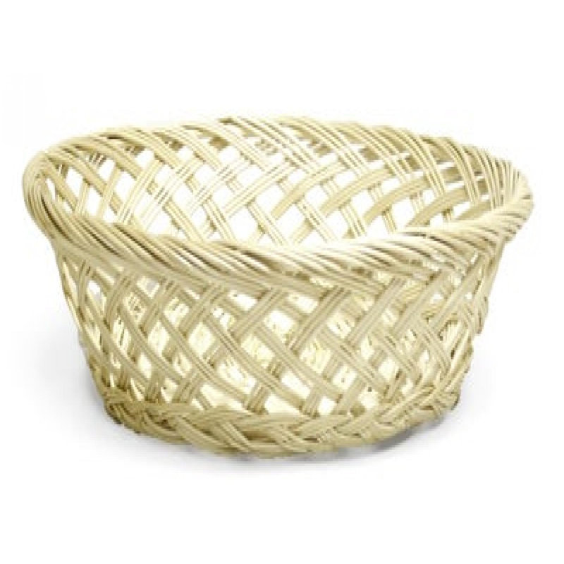 Panier en saule à tissage ouvert, Beige, H 3,5 po x l 12 po x P 12 po