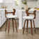 Swivel Upholstered Counter & Barstool With Wood Frame