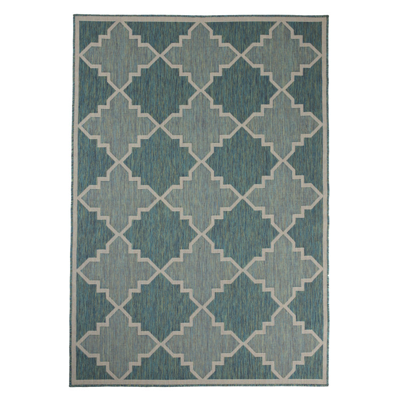 Thiazi Geometric Indoor / Outdoor Rug, Rectangle 5'3" x 7'6"