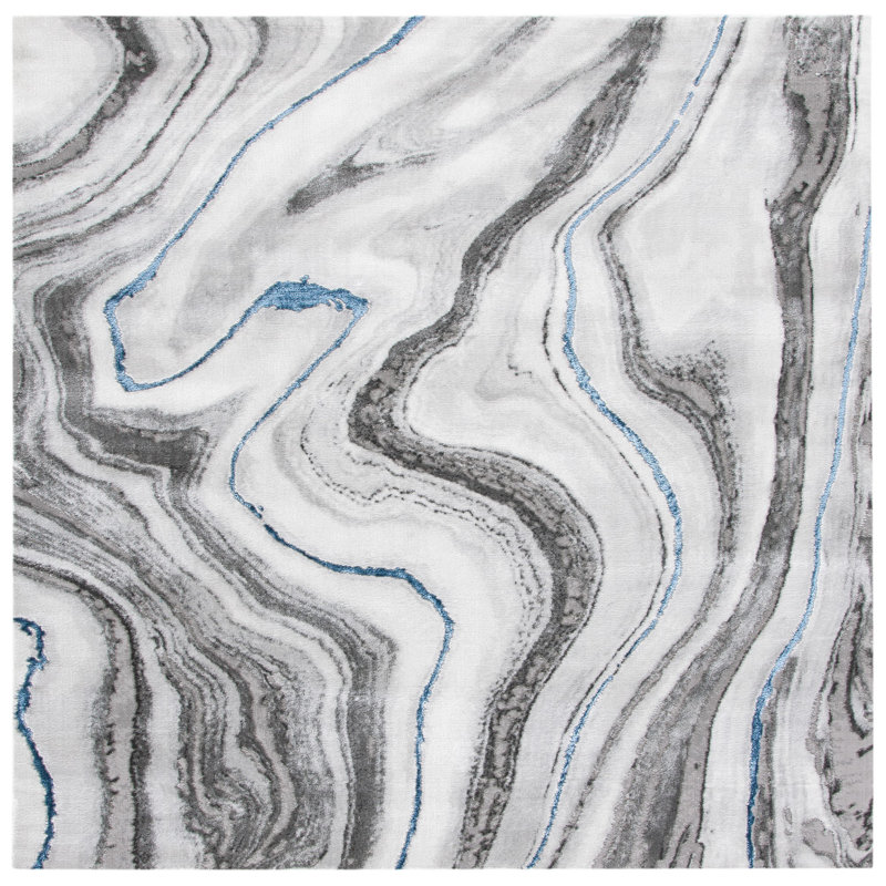 Kirkus Performance Abstract Rug, Square 5'3"