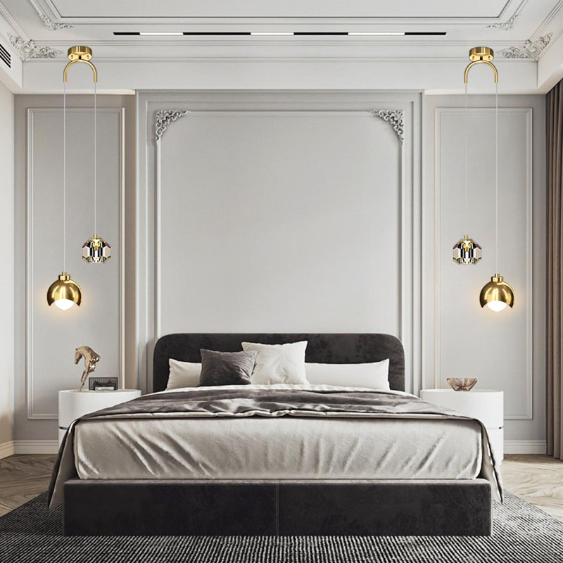2 - Light Crystal Chandelier Ceiling Light With Crystal Accents Height adjustable (1 PC), Gold