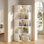 Étagère de rangement blanche à 6 niveaux avec étagère de rangement moderne en L