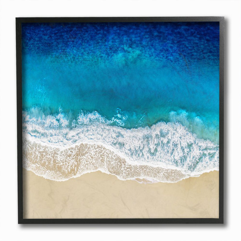 «Birds Eye Beach Side Ocean» par Maggie Olsen - reproduction de photo, H 12 po x l 12 po x P 1,5 po