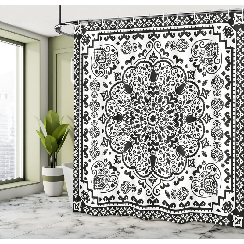 Shower Curtain with Hooks Included, 75" H x 69" W