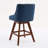 Counter Height Swivel Barstools, 26'' H Seat Height Upholstered Bar Stools Set of 2, Fabric in Blue-1509806283