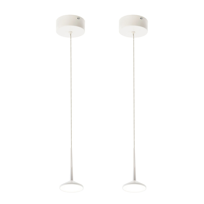 1 - Light LED Single Pendant, White