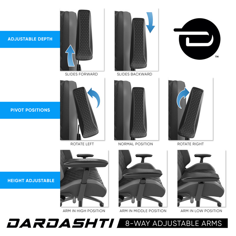 Fauteuil de jeu et de course pivotant en similicuir ergonomique Inbox Zero, Blanc