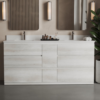 Vamo 72" Double Bathroom Vanity Set