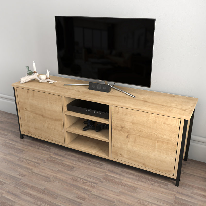 Rozaje TV Stand for TVs up to 60", Black/Oak