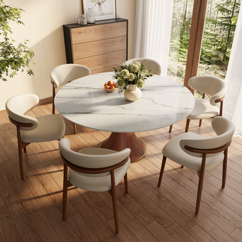 Ensemble de salle à manger 7 pièces Spiro, H 29,52 po x L 53,15 po x l 53,15 po, Blanc