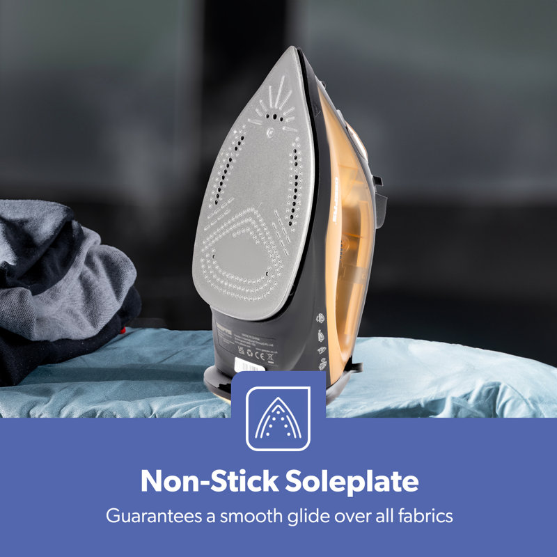 GEEPAS Steam Iron | Clothes Dry & Steam Press | 30s Fast Heat-Up, Vertical Steaming | Nonstick Soleplate, Adjustable Temperature | 120ml Water Tank with 0.5g/Steam Output | 2 Year Warranty 1800W