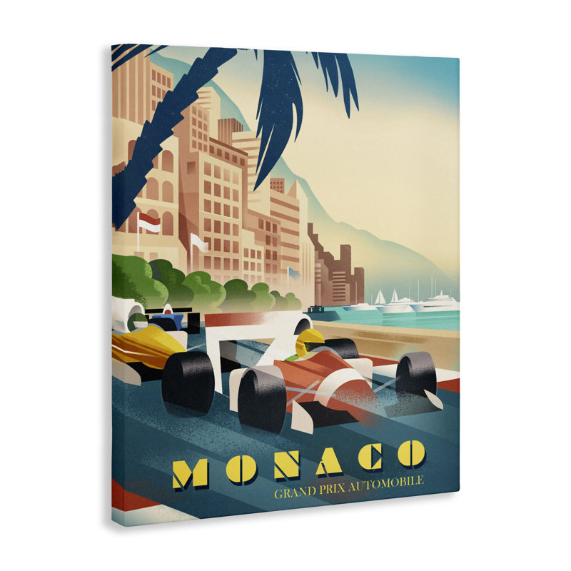 Grand Prix de Monaco, toile de Martin Wickstrom, H 30 po x l 24 po